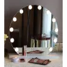 Lampe a poser miroir led 12w loge décoration dressing rond 47cm
