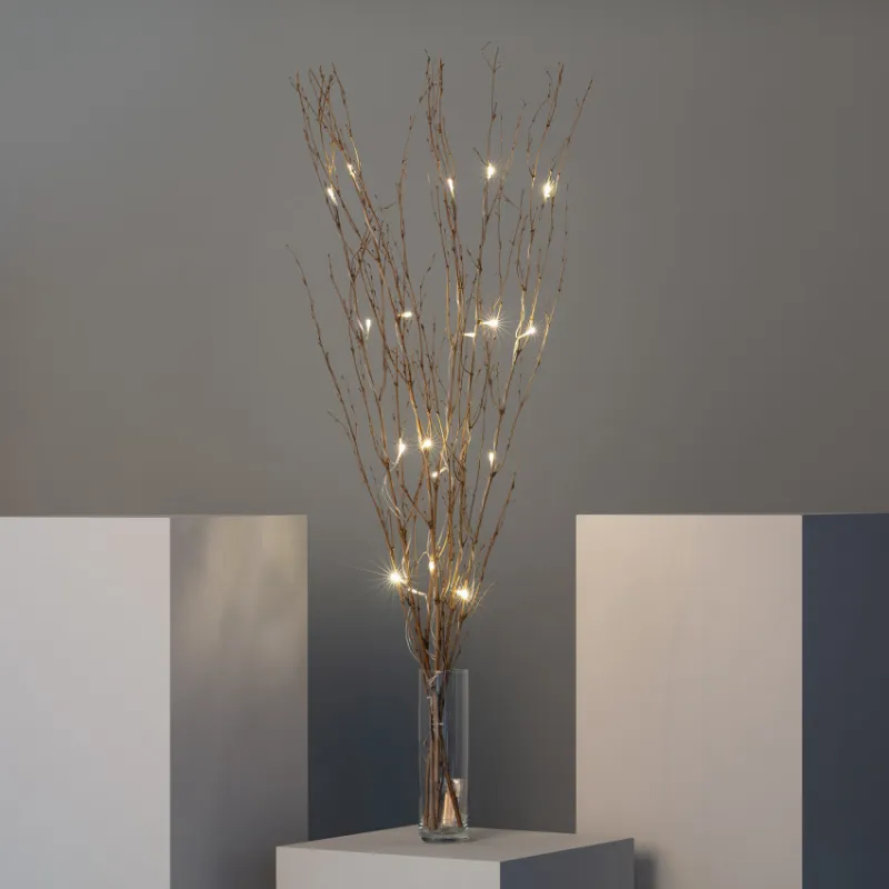 Branche décoration led a piles fêtes 1.2m blanc chaud 3000k