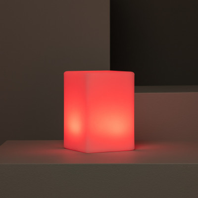 Lampe a poser cube étanche rgb couleurs télécommande extérieur rechargeable nomade lumineux