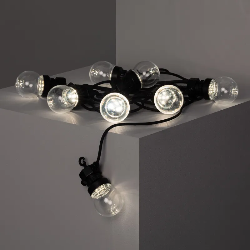 Guirlande solaire 7m led 8 ampoules ip44 jardin 3000k