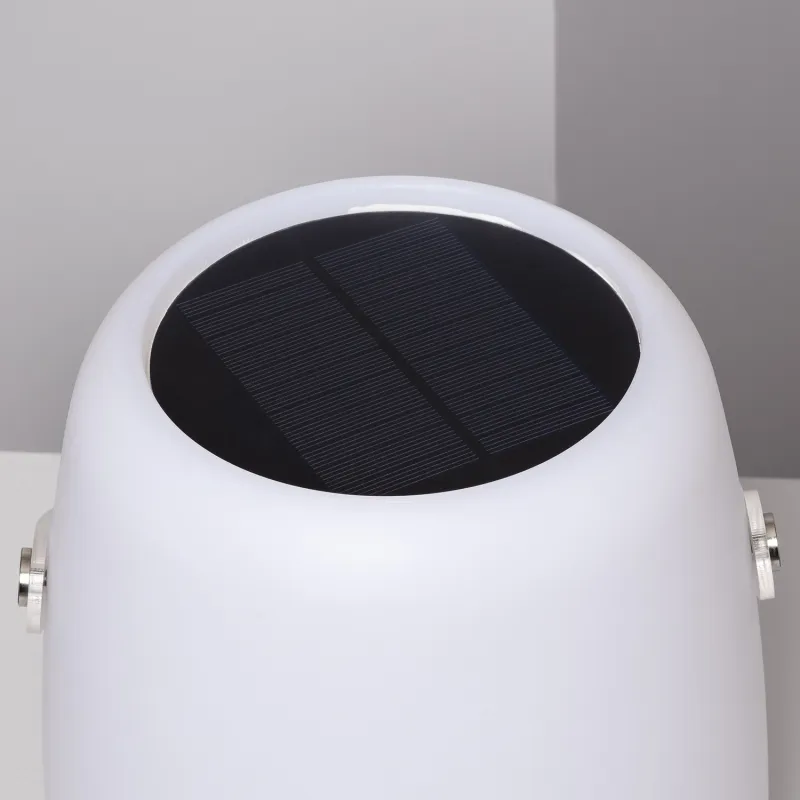 Lampe a poser solaire étanche rgb couleurs télécommande extérieur rechargeable nomade lumineux
