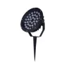 Projecteur spot piquet 36w led ip65 sur pied noir jardin rocaille et massif étanche