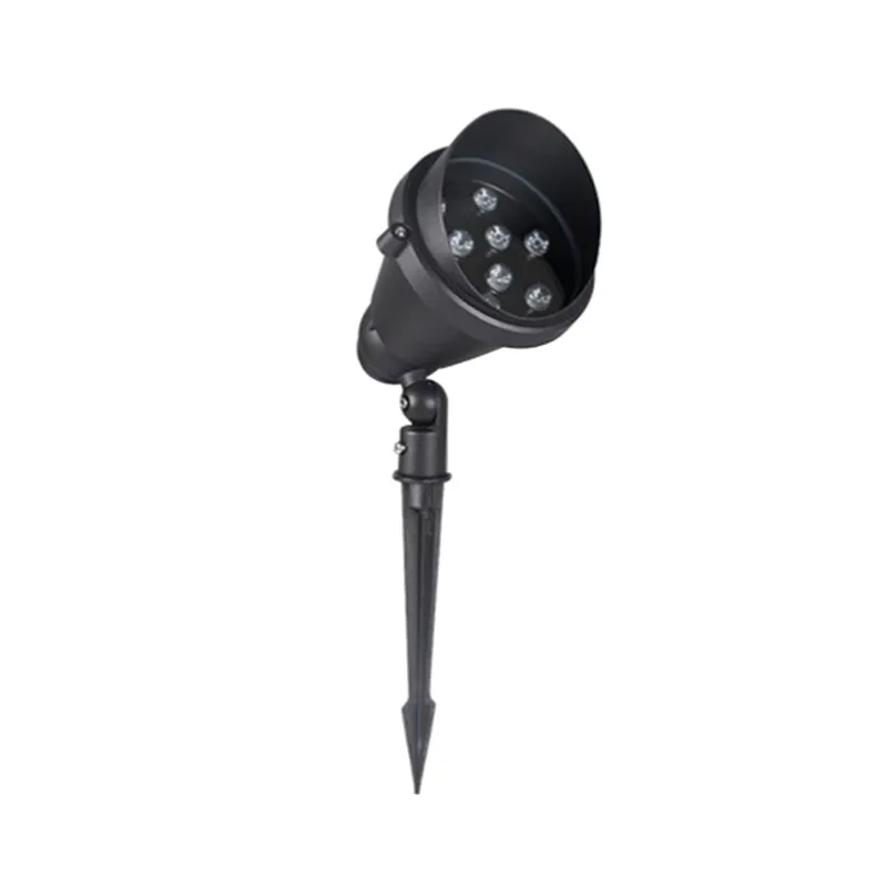 Projecteur spot piquet 18w led ip65 sur pied noir jardin rocaille et massif étanche