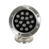 Projecteur spot 36w led rgb 12v ip68 sur pied inox jardin rocaille et massif bassin étanche
