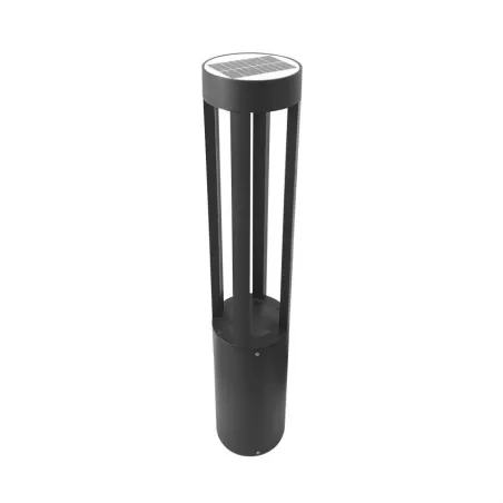 Borne solaire potelet a fixer led 1.5w ip54 jardin 3000k 120 lumens