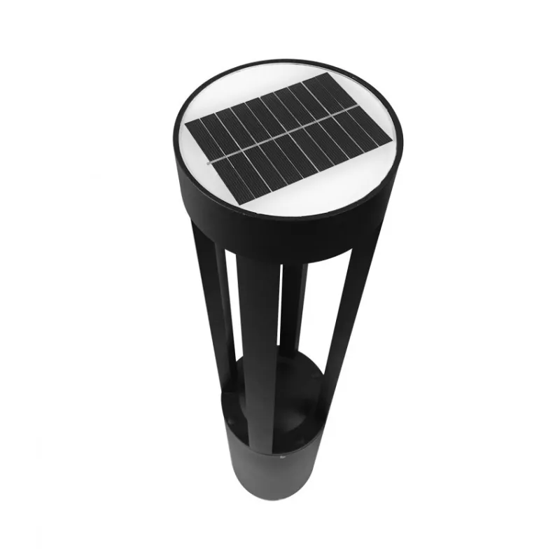 Borne solaire potelet a fixer led 1.5w ip54 jardin 3000k 120 lumens