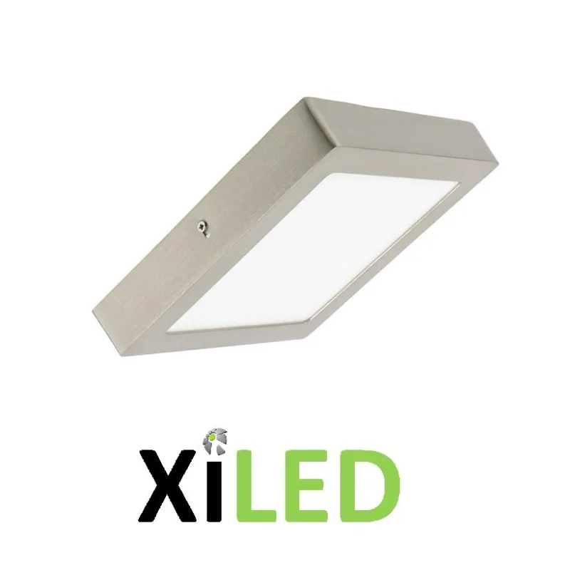 plafonnier carre applique 18w led installation en saillie inox
