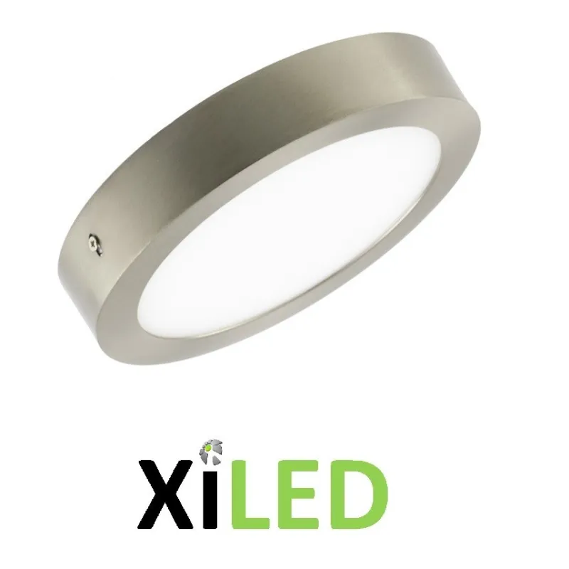 plafonnier rond applique 18w led installation en saillie inox