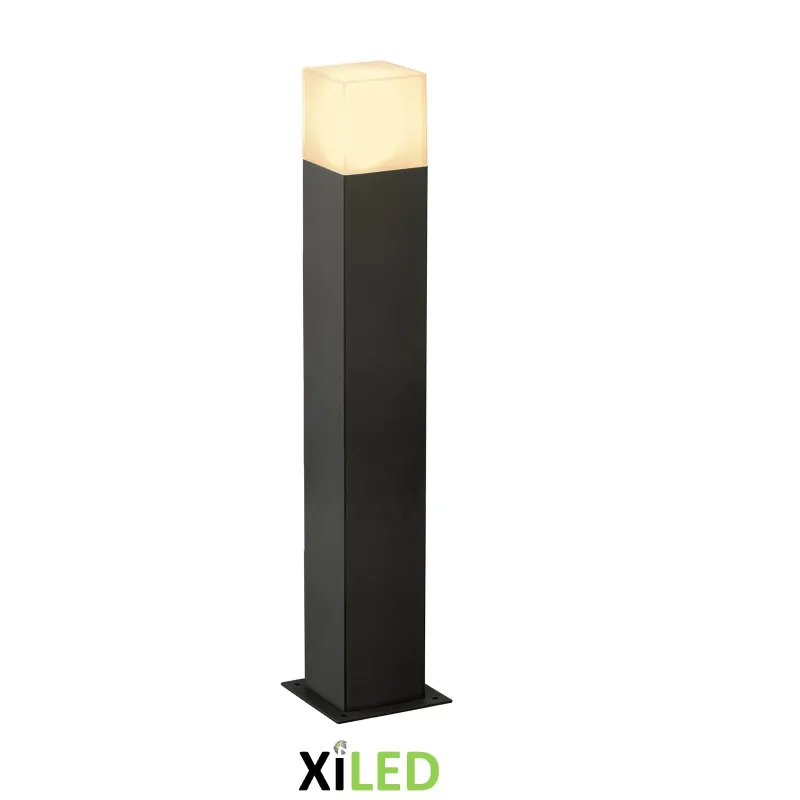 borne de jardin noire 74cm culot e27 ip54 220v