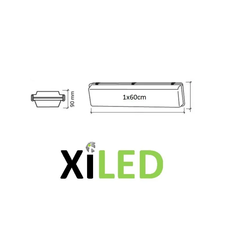 boitier étanche réglette pour 1 tube led ip65-60cm