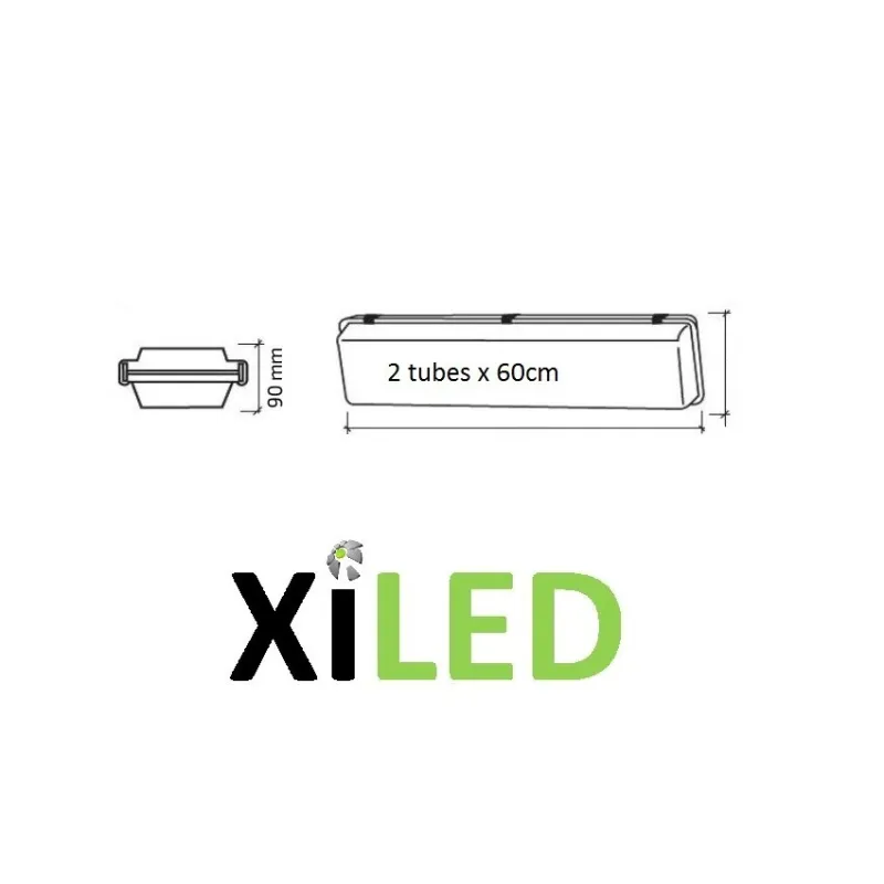 boitier étanche réglette pour 1 tube led ip65-60cm