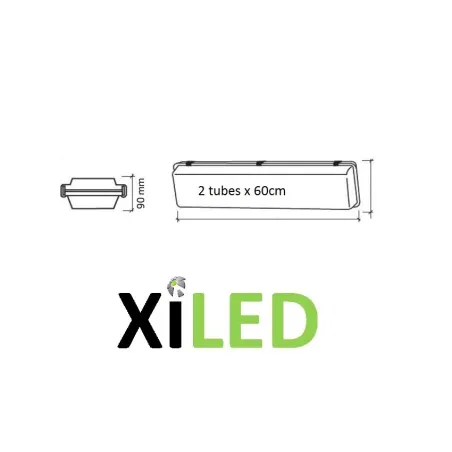 boitier étanche réglette pour 1 tube led ip65-60cm