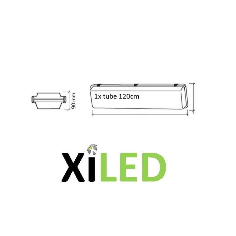 boitier étanche réglette pour 1 tube led ip65-60cm