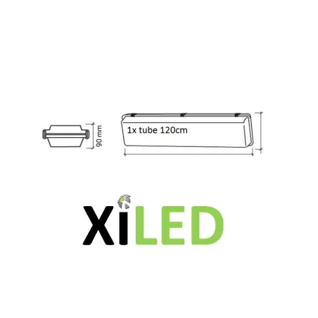 boitier étanche réglette pour 1 tube led ip65-60cm