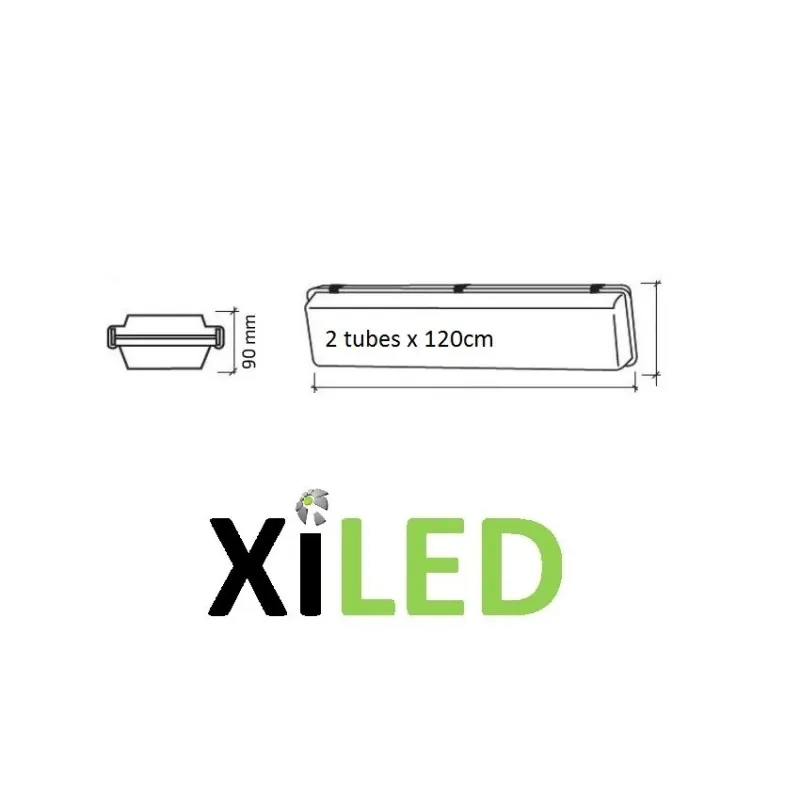 boitier étanche réglette pour 1 tube led ip65-60cm