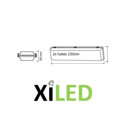 boitier étanche réglette pour 1 tube led ip65-60cm