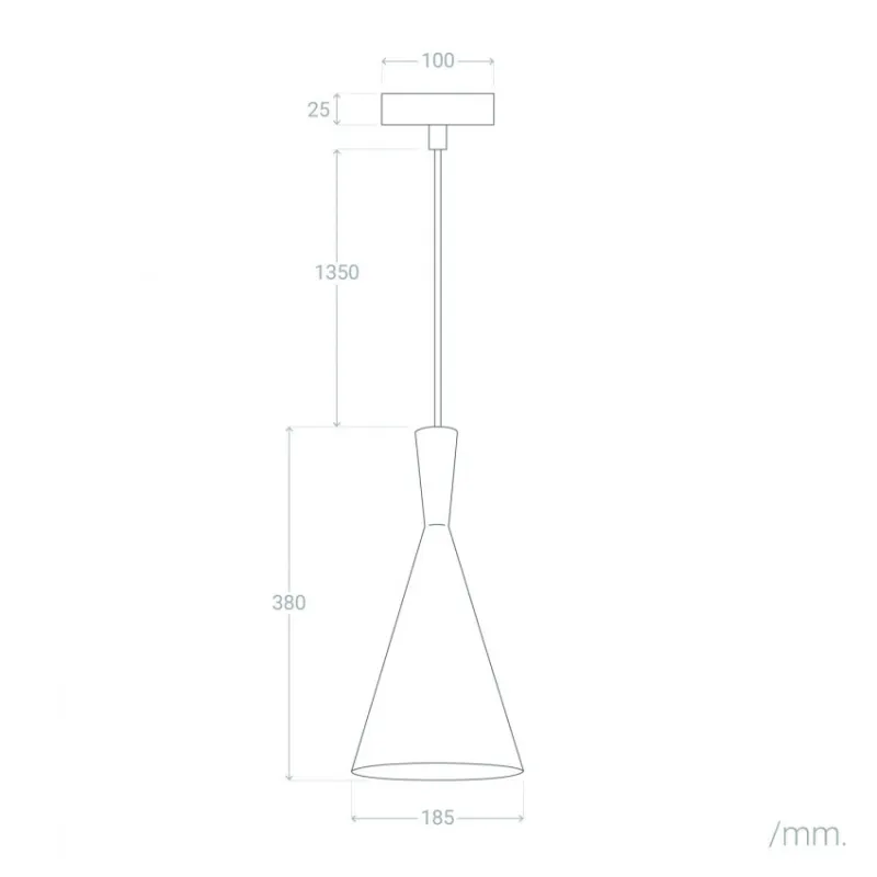 SUSPENSION moderne noire lustre plafonnier conique culot ampoule e27