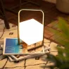 Lampe a poser solaire étanche extérieur rechargeable nomade lumineux