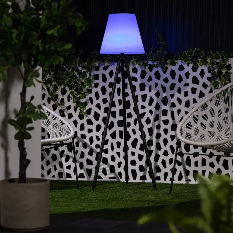 Lampadaire a poser rgbw solaire étanche extérieur rechargeable nomade lumineux
