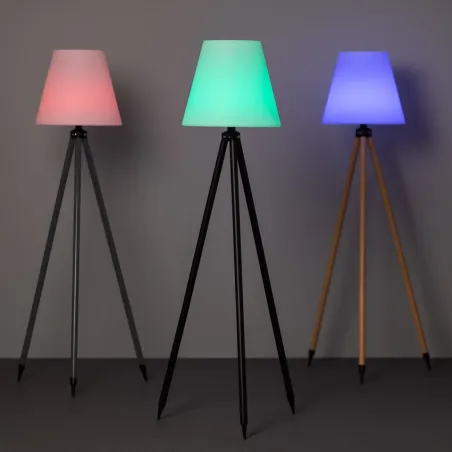 Lampadaire a poser rgbw solaire étanche extérieur rechargeable nomade lumineux