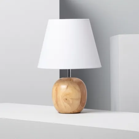 Lampe de chevet bois et abat-jour culot e27 bureau