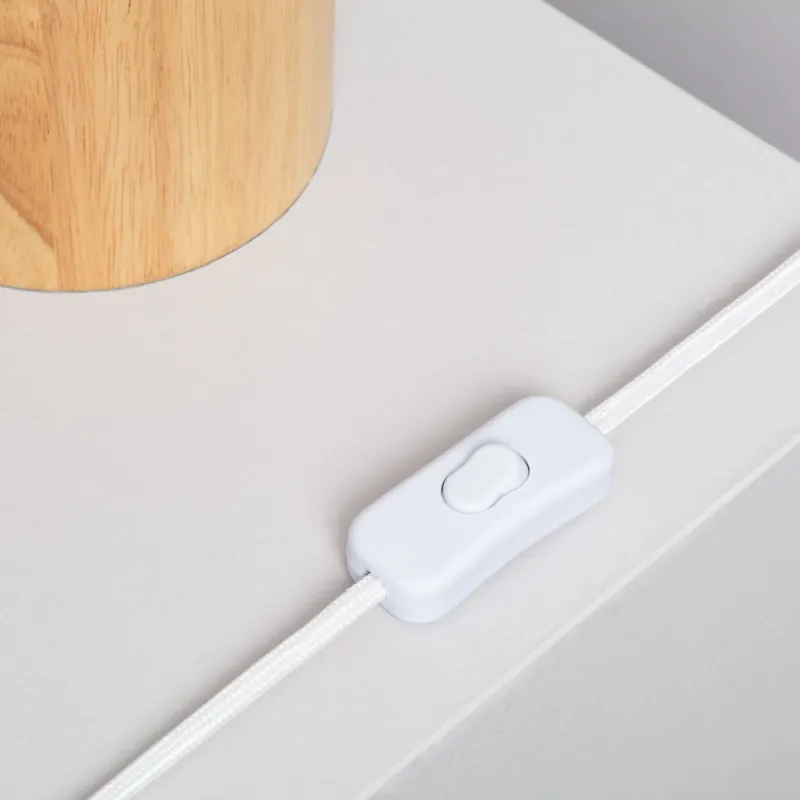Lampe de chevet bois et abat-jour culot e27 bureau