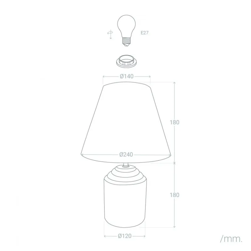Lampe de chevet bois et abat-jour culot e27 bureau