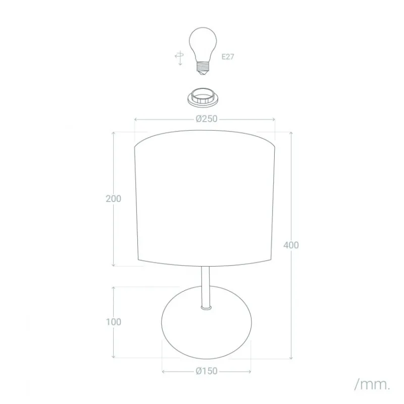 Lampe de chevet bois et abat-jour culot e27 bureau