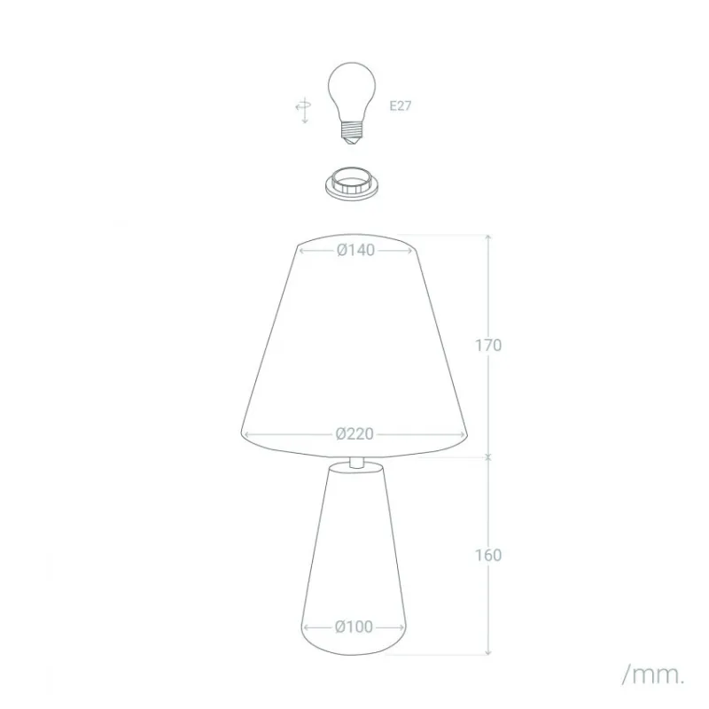 Lampe de chevet bois et abat-jour culot e27 bureau