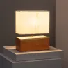 Lampe de chevet bois et abat-jour culot e27 bureau