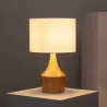 Lampe de chevet bois et abat-jour culot e27 bureau