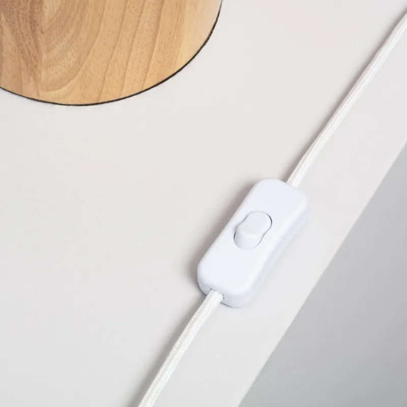 Lampe de chevet bois et abat-jour culot e27 bureau