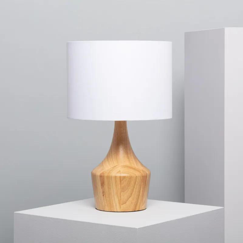 Lampe de chevet bois et abat-jour culot e27 bureau