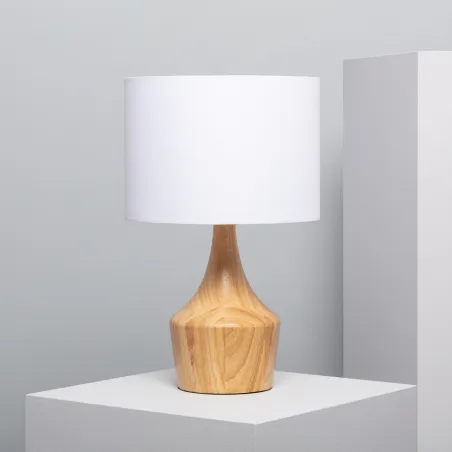 Lampe de chevet bois et abat-jour culot e27 bureau