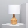 Lampe de chevet bois et abat-jour culot e27 bureau