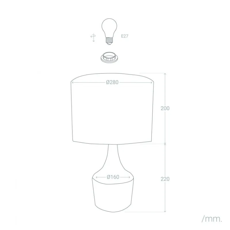Lampe de chevet bois et abat-jour culot e27 bureau