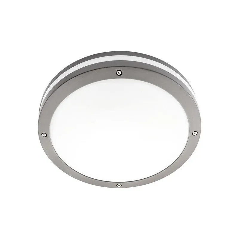 Plafonnier applique ip65 hublot extérieur rond gris e27