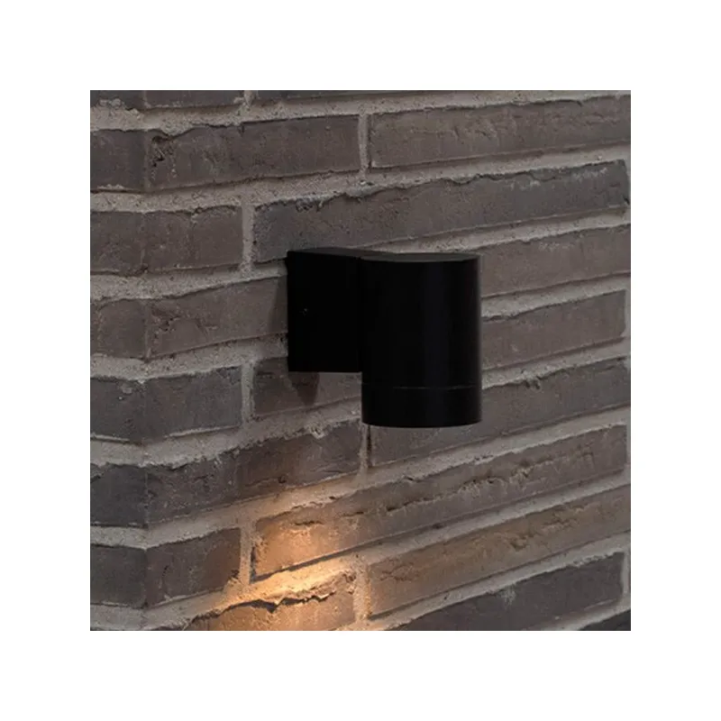 Applique noire simple éclairage ip54 extérieur tube noir gu10