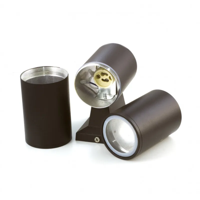 Applique noire double éclairage ip54 extérieur tube noir gu10