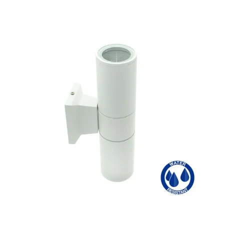 Applique blanche double éclairage ip54 extérieur tube blanc gu10
