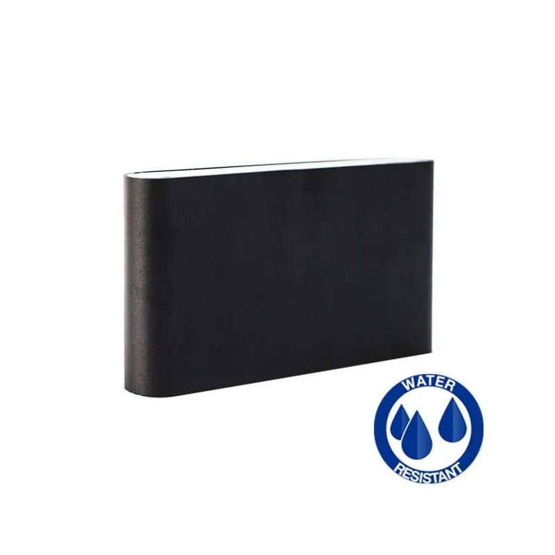 Applique noire 12w led double éclairage ip65 extérieur