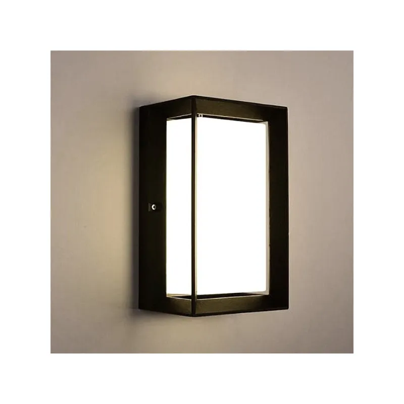 Applique rectangulaire noire ip54 extérieur culot e27