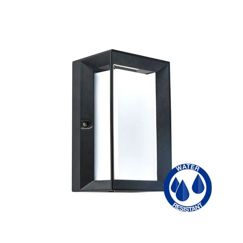 Applique rectangulaire noire ip54 extérieur culot e27