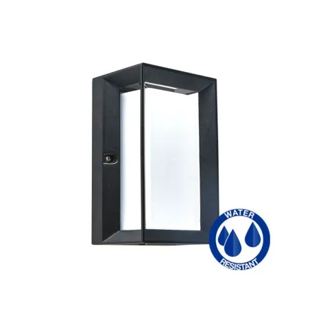 Applique rectangulaire noire ip54 extérieur culot e27