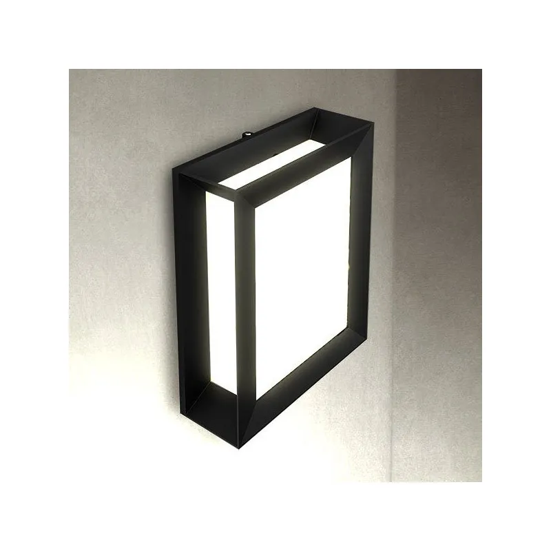 Applique rectangulaire grise ip54 extérieur culot e27
