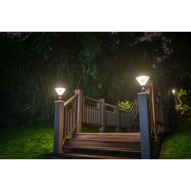 Borne solaire lanterne led-6w-300 lumens crépusculaire