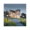 Lampadaire de jardin solaire lanterne led 2m-6w-300 lumens crépusculaire
