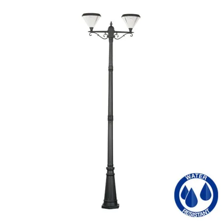 Lampadaire de jardin solaire lanterne led 260cm-12w-600 lumens crépusculaire