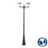 Lampadaire de jardin solaire lanterne led 260cm-12w-600 lumens crépusculaire