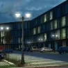 Lampadaire de jardin solaire lanterne led 260cm-12w-600 lumens crépusculaire